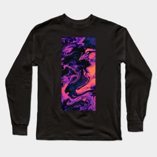 Neon Purple & Orange Pattern Long Sleeve T-Shirt